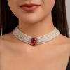 Barocker Hofstil elegantes geschichtetes Diamantcollier