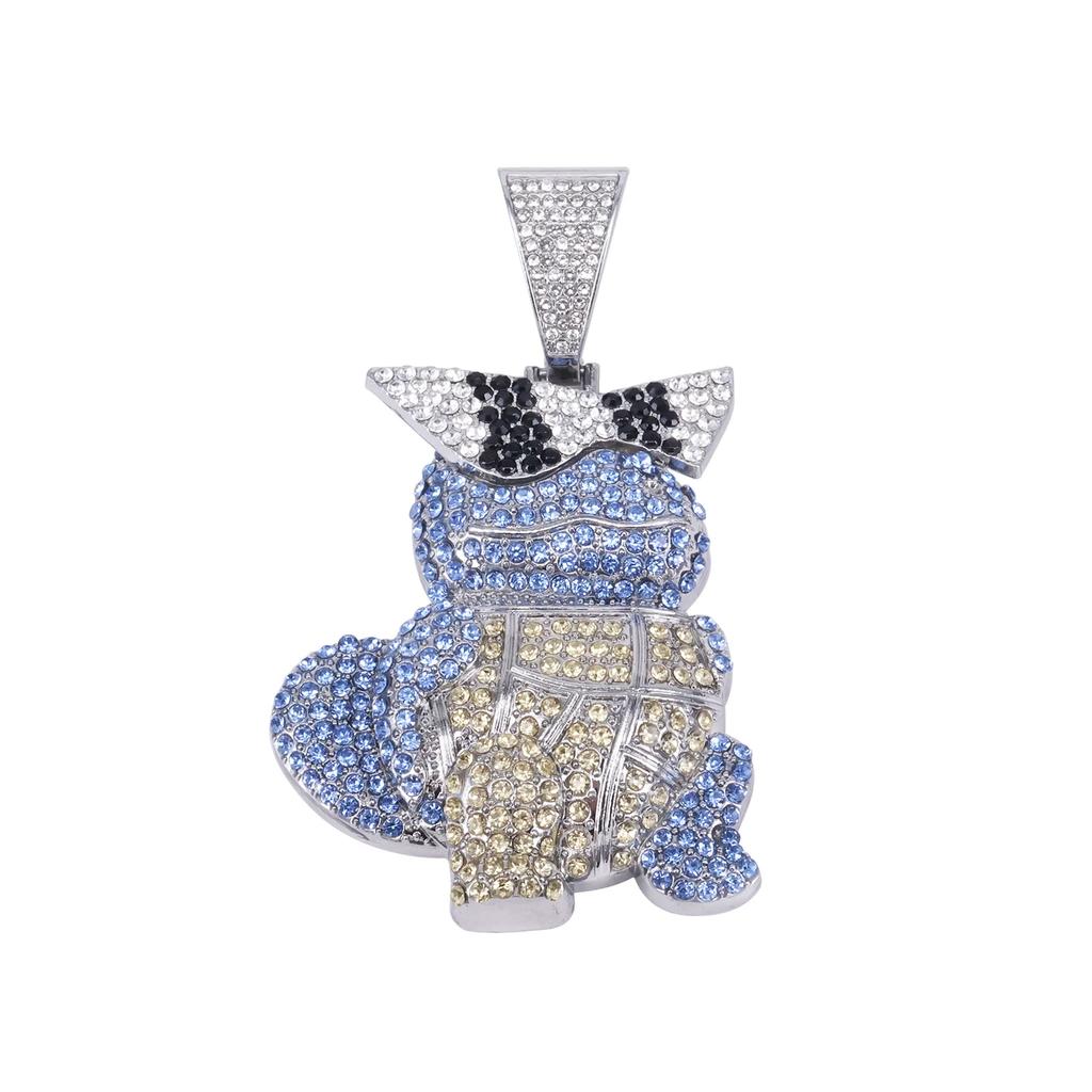 Collana Ciondolo Squirtle Diamante Anime Catena Cubana Moda Uomo e Donna, Regalo di Festa per Bambini