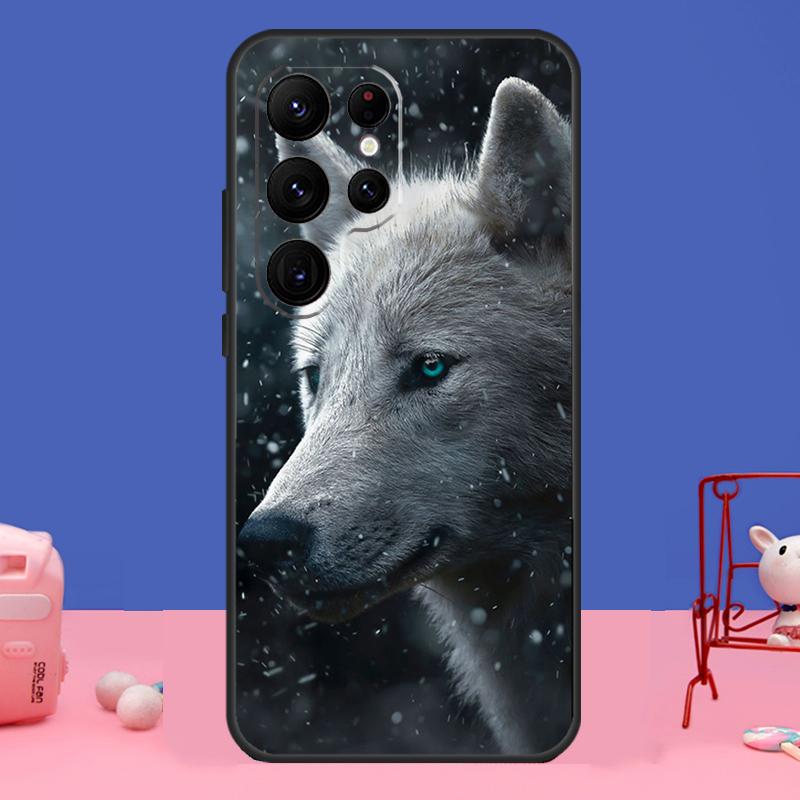 Custodia artistica Wolf Howls per Samsung Galaxy S24 Ultra S23 S22 S21 S20 FE Note 20 S8 S9 S10 Note 10 Plus