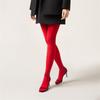 Meia-calça vermelha feminina meias transparentes slim transparente lingerie inferior renda leggings inverno meia-calça feminina meias com pés nylon vermelho bodys sexy meia-calça