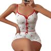 2 Pezzi/Set Pigiama Estivo da Donna Completo Stampa Farfalla Cuore Senza Maniche Schiena Scoperta Cop