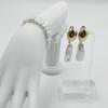 European & American Irregular Baroque Pearl Bracelet & Ear Clip Set – No Piercing Required