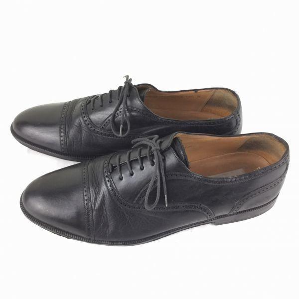 MEZLAN Vintage Etikett Semi Brogue Business Schuhe Schwarz Größe 10.5M 28.0 Herren(GEBRAUCHT)