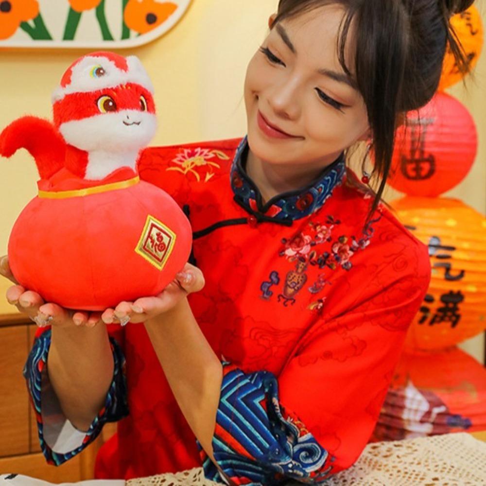 Long Tail Snake Year Plush Toy Big Eyes Lucky Snake Doll Plushies New Year Gifts