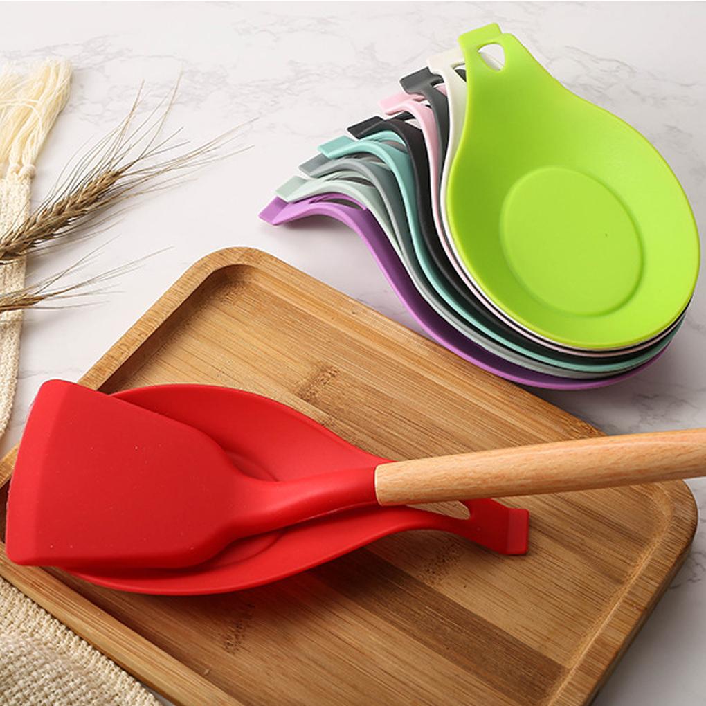 Scoop Holder Spoon Tray Tableware Plate Spoons Shelf Multicolored Softness Washable Restaurant No Smell Heating-resistance