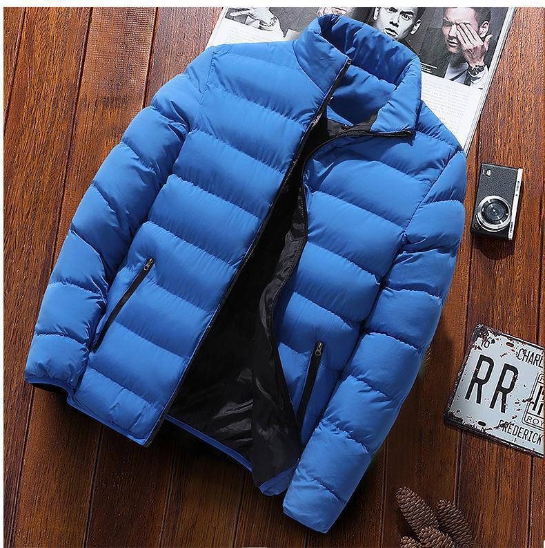 Winter New Thick Men Warm Parka Jackets Casual Men's Outwear Coats Solid Stand Collar Male Windbreak Cotton Padded Down Jacket