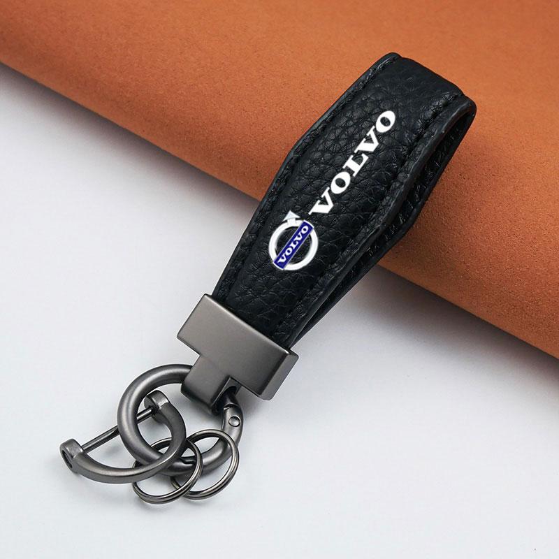 

Leather Car Key Chain Horseshoe Buckle Key Ring Fashion Keyrings Gifts For Volvo S60 S90 XC40 XC60 V90 S40 S80L Car Accessories