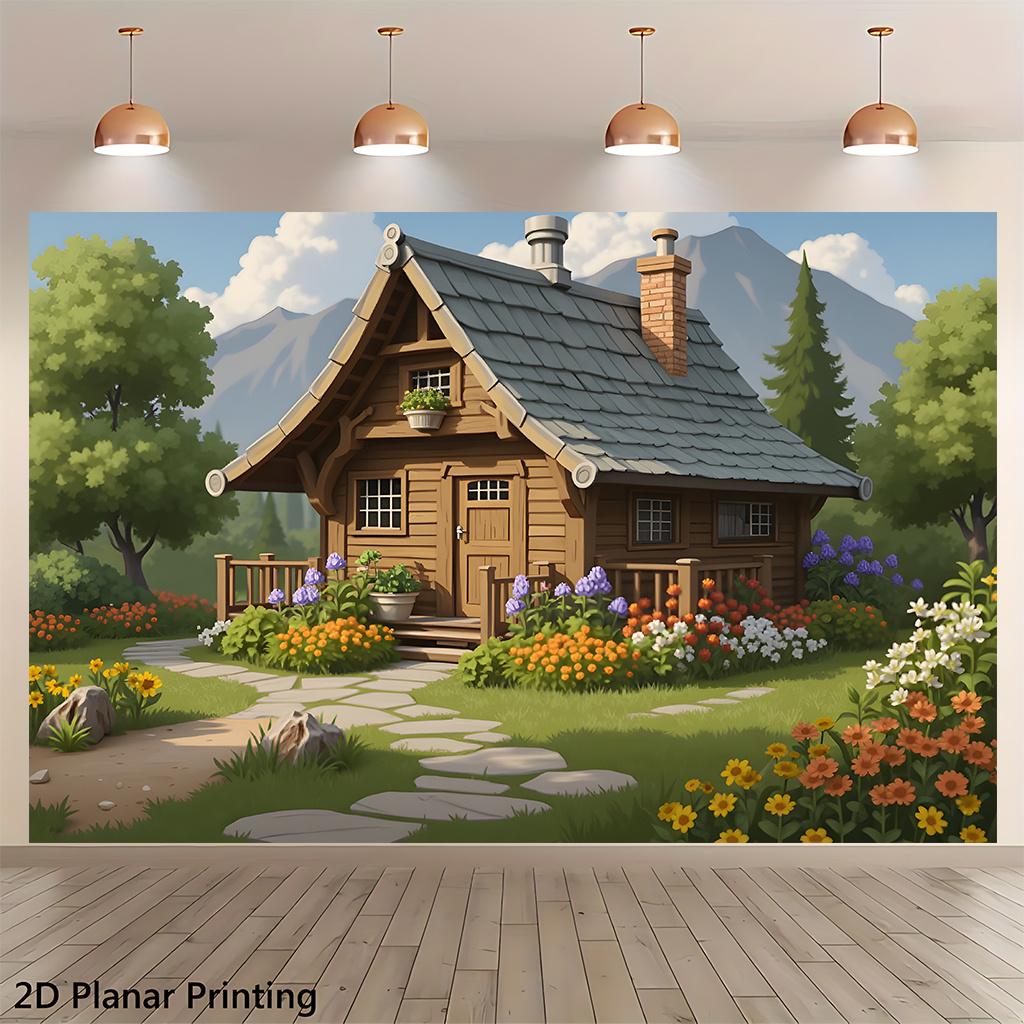 2D plane 1 cottage in the countryside suitable for living room as a venue for young people's rooms yard decoration