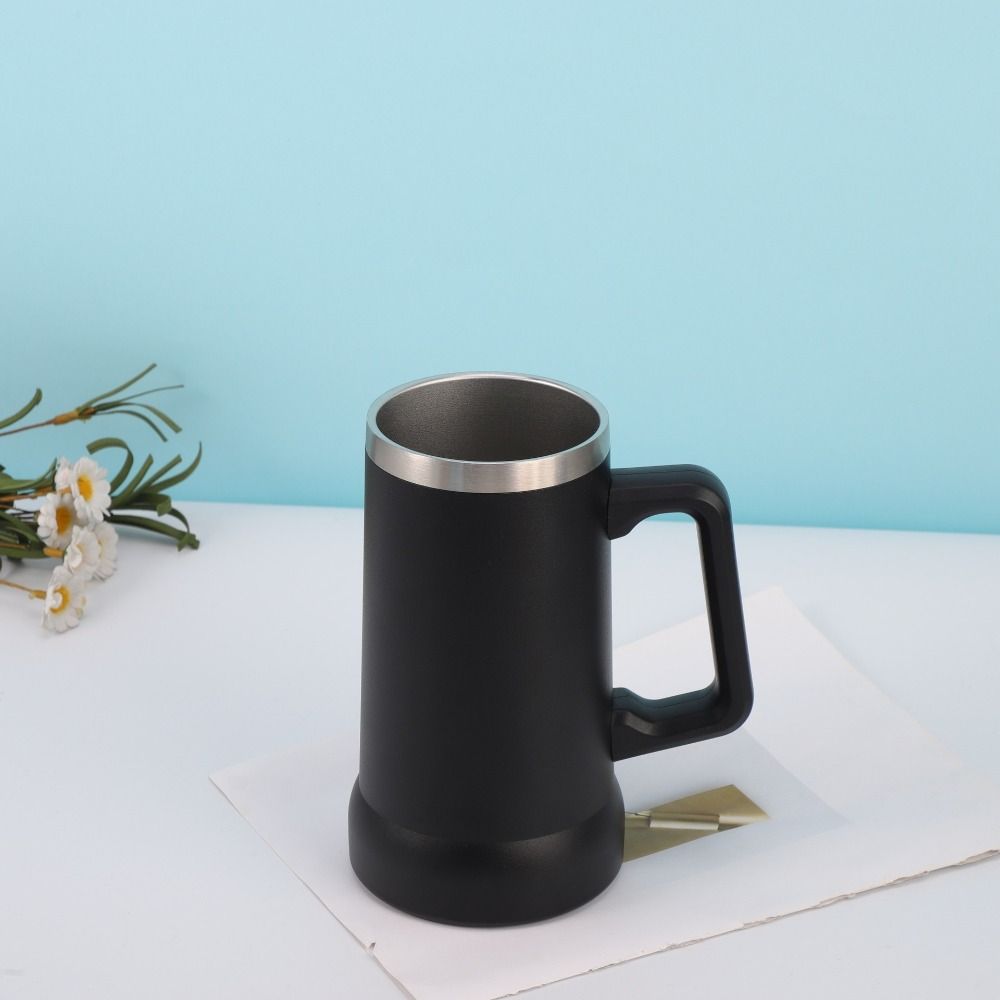 Tazza d'Acqua con Manico Tazza da Birra in Acciaio Inossidabile Tazza Termica Portatile
