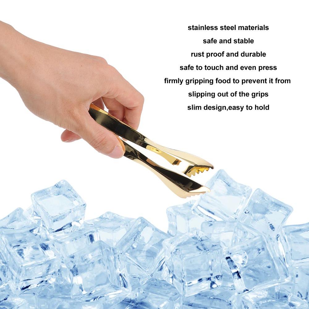 Thicken Ice Tongs Gold Food Tweezers Kitchen Tongs Serving Tongs  Coffee Bar
