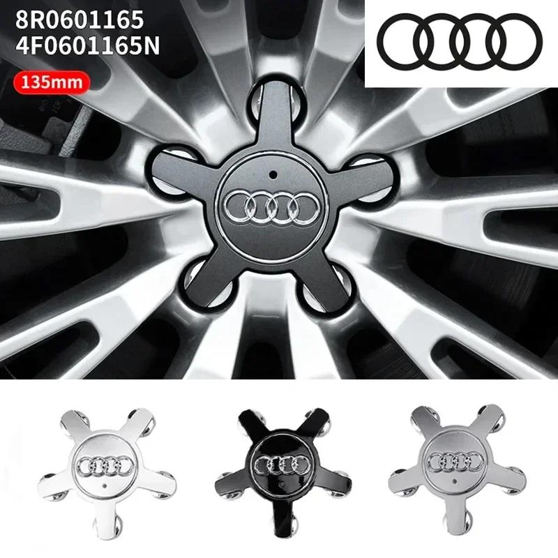 4pcs 135mm For q1 A1 A3 A4 A5 A6 A7 Q3 Q5 Q7 TT B5 B6 B7 8P 8V Car Wheel Center Cap Hub Covers Badge logo 8R0601165 4F0601165N