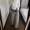 Women Leopard Jeans American Wide Leg Pants High Waisted Korean Style Retro Baggy Jeans Loose Oversized Straight Trousers