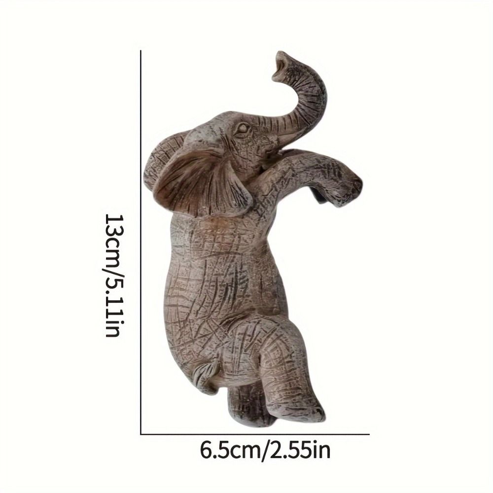 Resin Crafts Cute Elephant Statue Charming Elephant Flower Pot Hugger  Garden Balcony Decor
