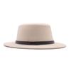 New spring and autumn top hat women's fashion British woolen hat flat top gentleman retro solid color hat