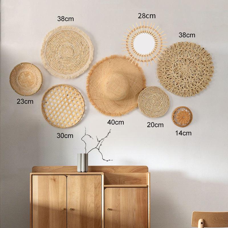 Wabi-Sabi Rattan Wall Hanging for Living Room, Bedroom, or Entryway