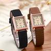 Square Dial Korean Style Watch for Women Frosted Strap Quartz Wristwatch