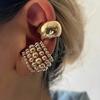 Fashion Exaggerated Irregular Wide Clip-On Simple Copper Metal Earrings Set for Women Daily Wear Vacation Exquisite Jewelry Gift