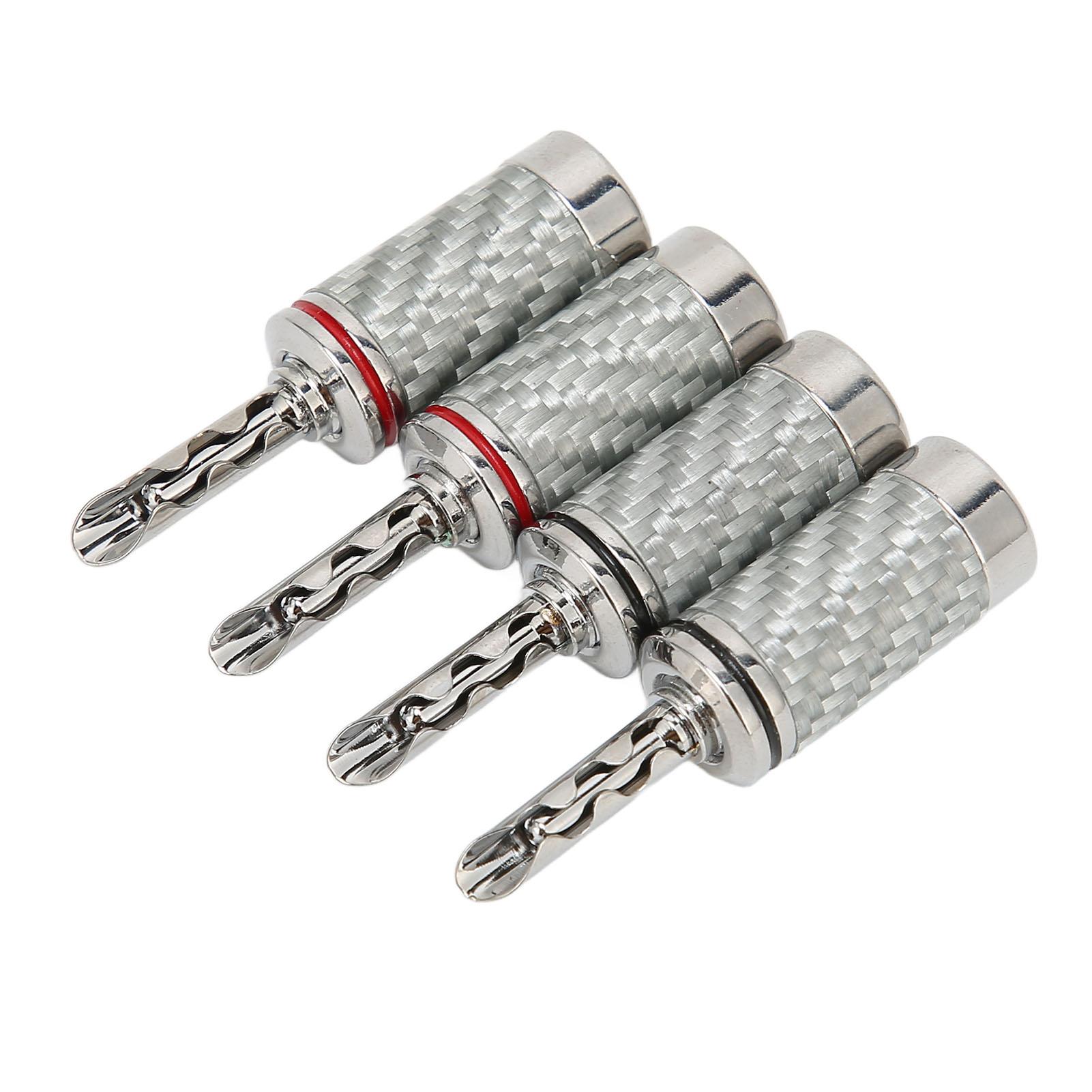 

4 шт. BFA Банановый штекер Латунь Белая оболочка из углеродного волокна Динамик BFA Банановый разъем для 5 мм 0,2 дюйма