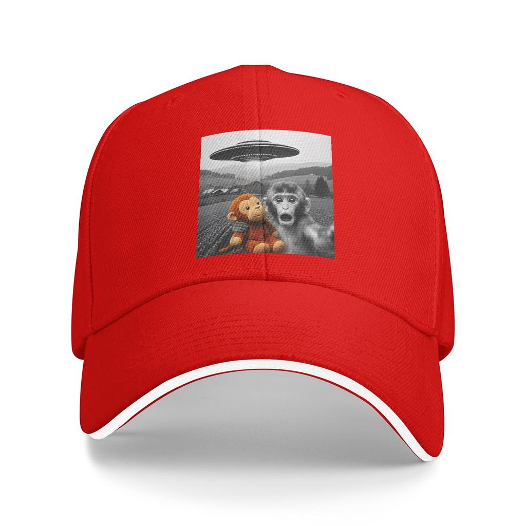 Summer Punch Monkey UFO Funny Selfie Baseball Cap Hiking Fishing Stylish Print Sun Hip Hop Hats Men Sun-Proof Baseball Caps