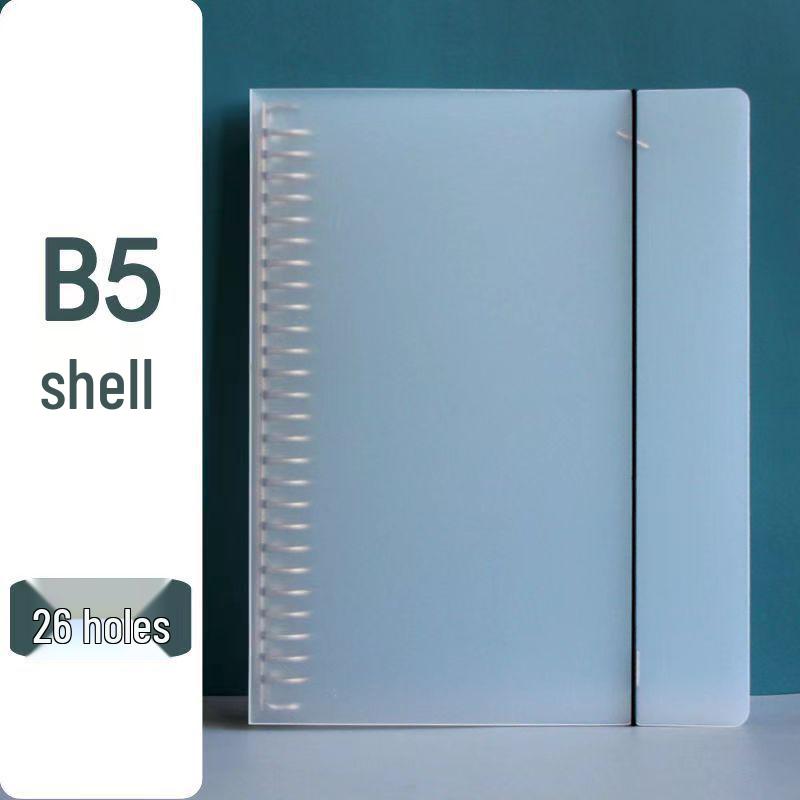Frosted Semi-Transparent Binder with Straps, 6-Hole, A4/B5/A5/A6/A7 Loose-Leaf Journal