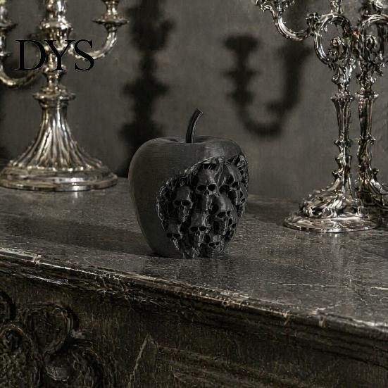 Künstlerische Totenkopf-förmige Statuen 3D-gedrucktes Apfel-Tischornament, Kreative Statue mit Totenköpfen, Kompakte Gotische Regaldekorationen Realistisch Schreibtisch