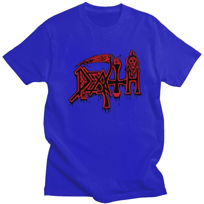 Custom Death Rock Tshirts for Men Short Sleeve Casual T Shirt Cool Heavy Metal Music Tshirt Slim Fit Pure Cotton Tee Gift Idea