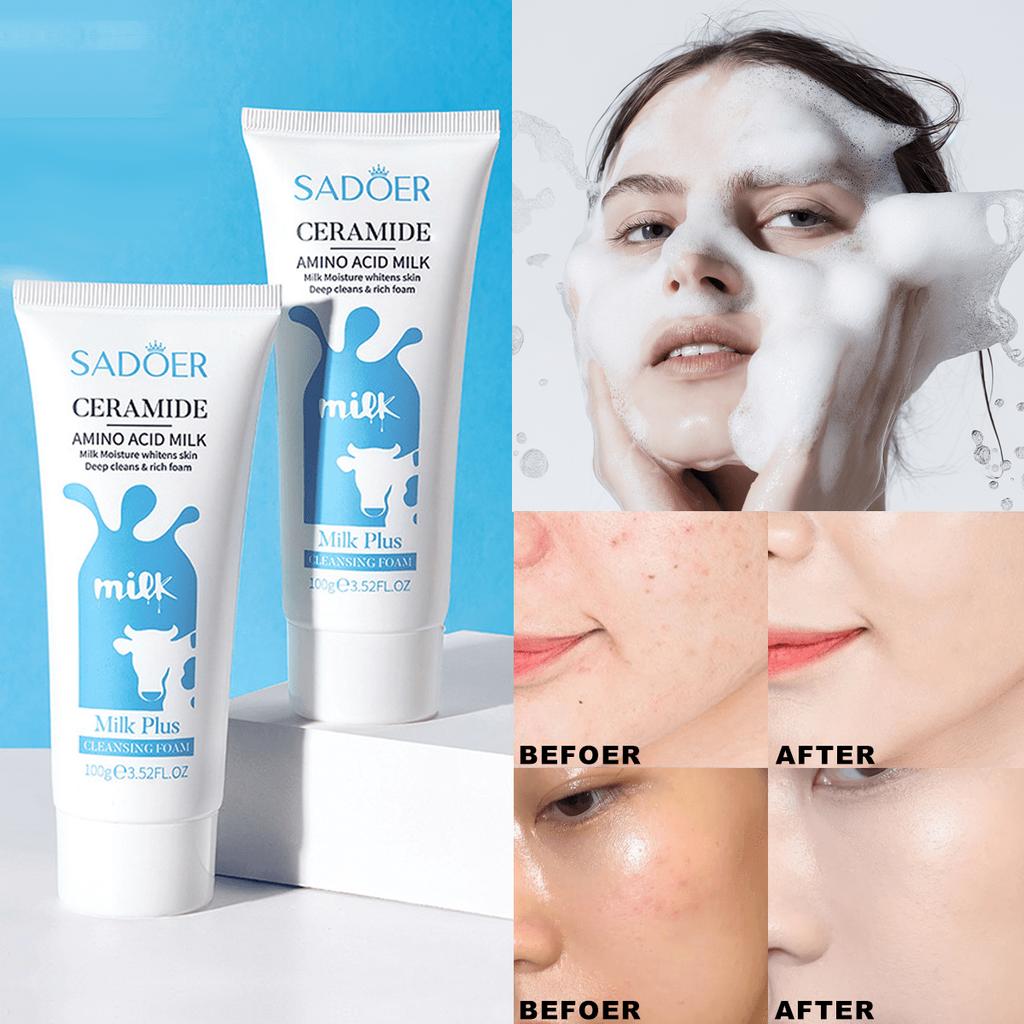 1PC Amino Acid Milk Facial Cleanser,Moisturize, Improve Acne-Prone Skin, Refine Pores And Firm,Clean