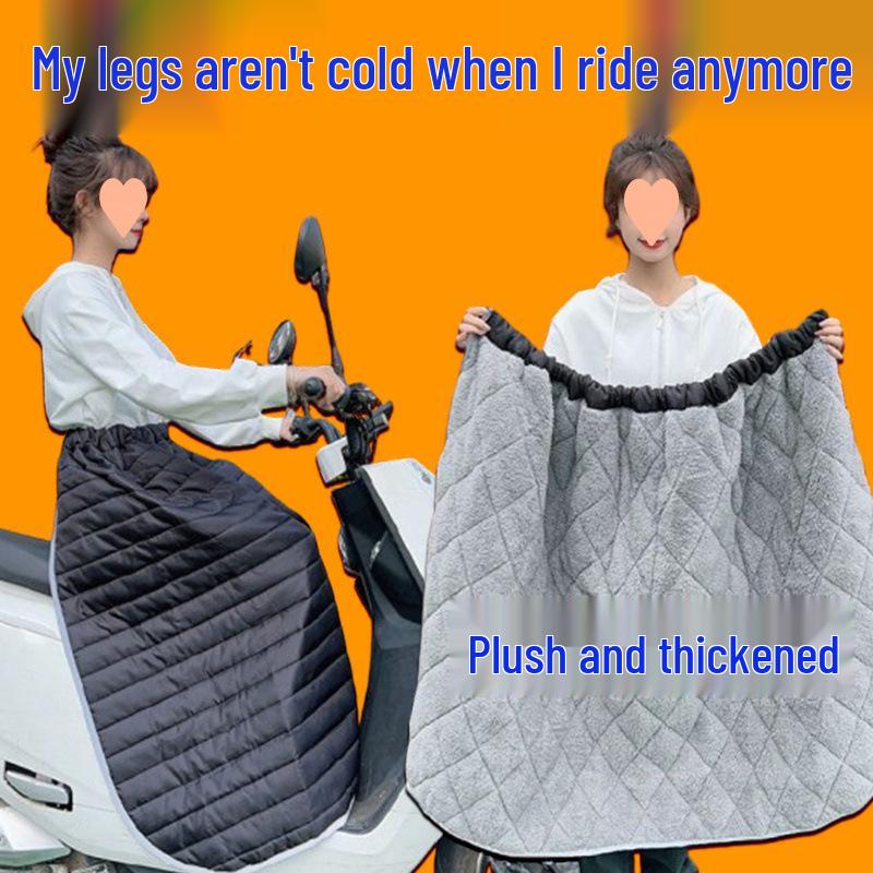 Windproof Winter Warm Fleece-Lined Electric Bicycle Leg Warmer Apron