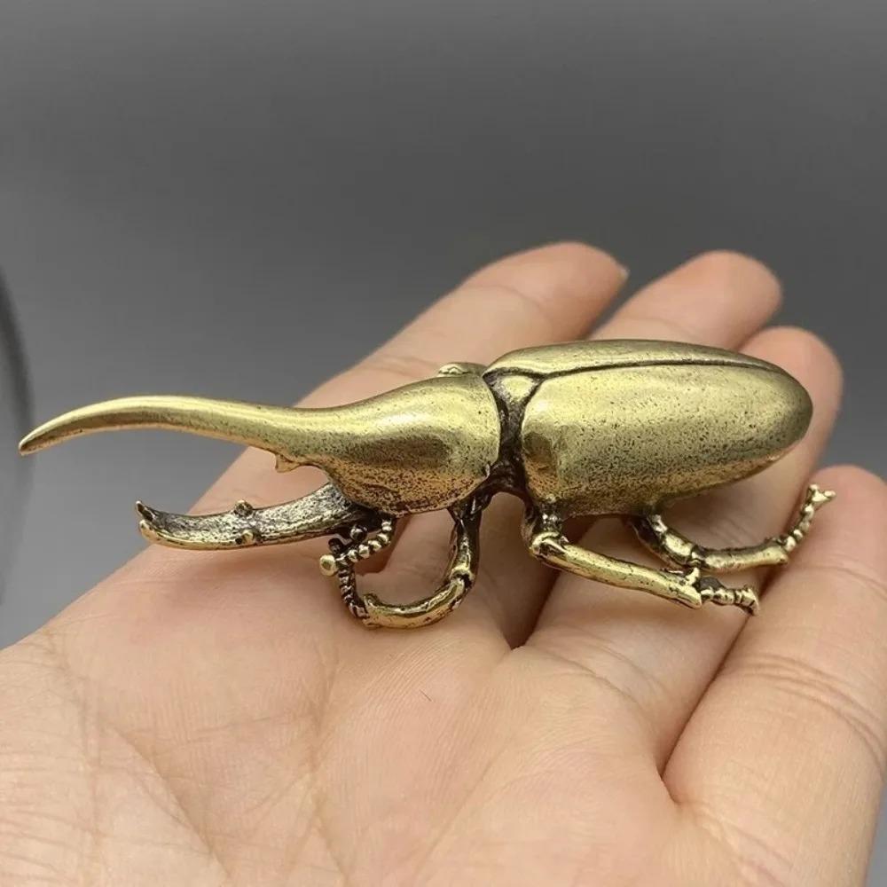Brass Unicorns Beetles Figurine Retro Tea Pet Ornament Desk Decoration Collectible Gift Home Decor Home Accessories Fairy Garden