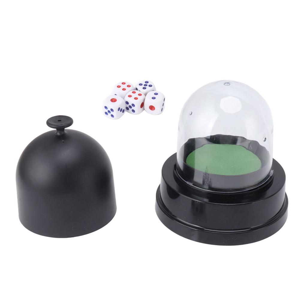 Automatic Dice Roller Cup Battery Powered Pub Bar Party Game Play with 5 Dices for Party Gathering