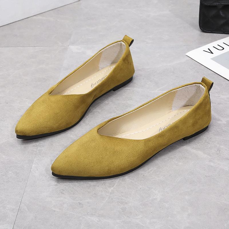 Fashion Genuine Leather Multi-color Low-heeled Women's Shoes Round Toe Flat Bottom Shallow Cut Single Shoe Casual Versatile Loafers