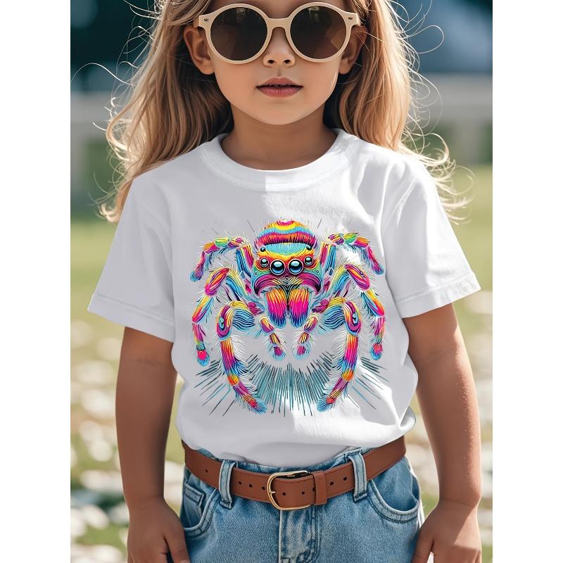 Jumping Spider Novelty Awesome Graphic Kid T-Shirt Popular Kid T Shirts Trending Tops Tees for Kid