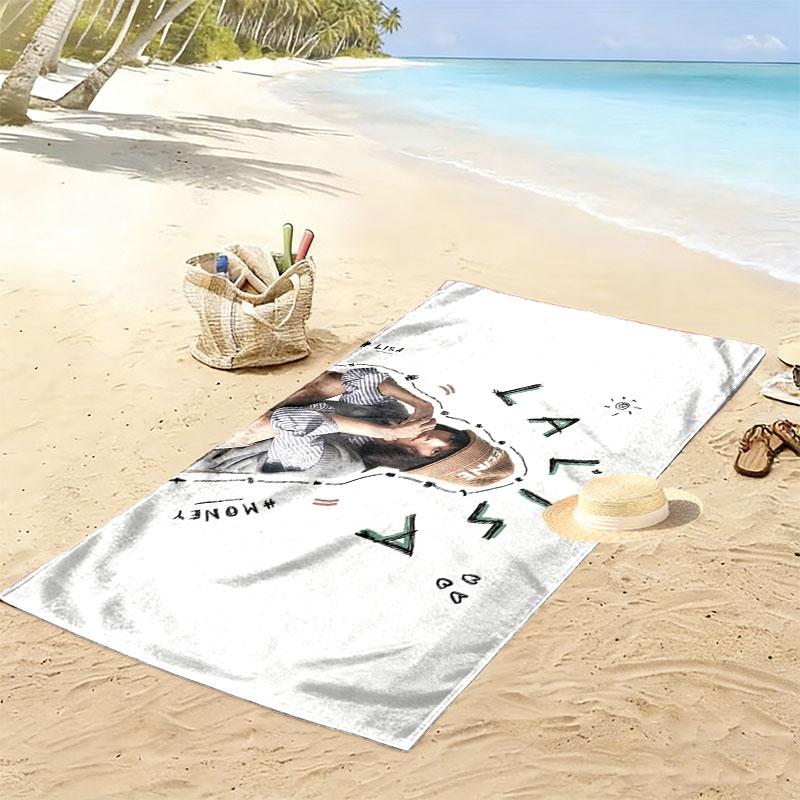 LISA Print Beach Towel, Large Soft Quick Dry Towel for Beach Camping Swimming