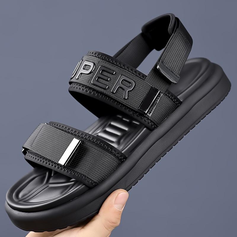 2025 high-end luxury brand sandals men's summer fashion wear cool slippers trendy deodorant non-slip thick-soled beach shoes