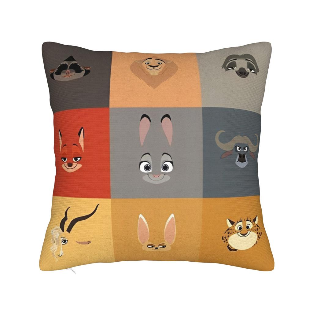 Zootopia 2 Animated Film Square Pillow Cases Buddy Cop Comedy Cushion Covers Creative Zipper Decor Pillowcase for Sofa 45*45cm