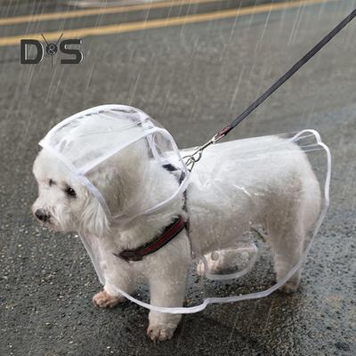 Pet Dog Transparent Raincoat Hooded Waterproof Jacket Fashionable Lightweight Pet Coat Small Medium Dogs Cats Rain Poncho