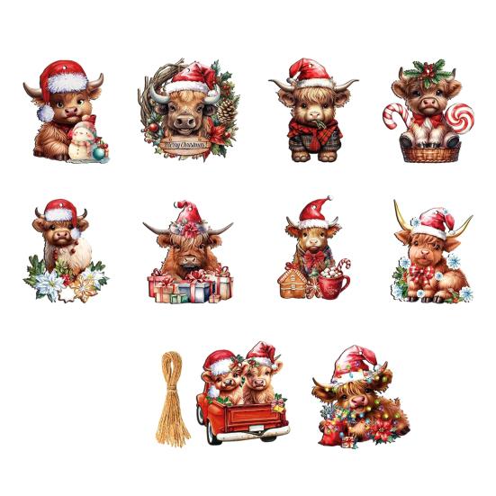 Christmas Horse Ornaments 2D Acrylic Vintage Horse Christmas Tree Hanging Decoration Western Theme Animal Ornaments for Xmas Tree Home Decor