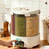 Rotating Multi-Grain Rice Bucket: Insect & Moisture-Proof, Compartmented Large Capacity Storage