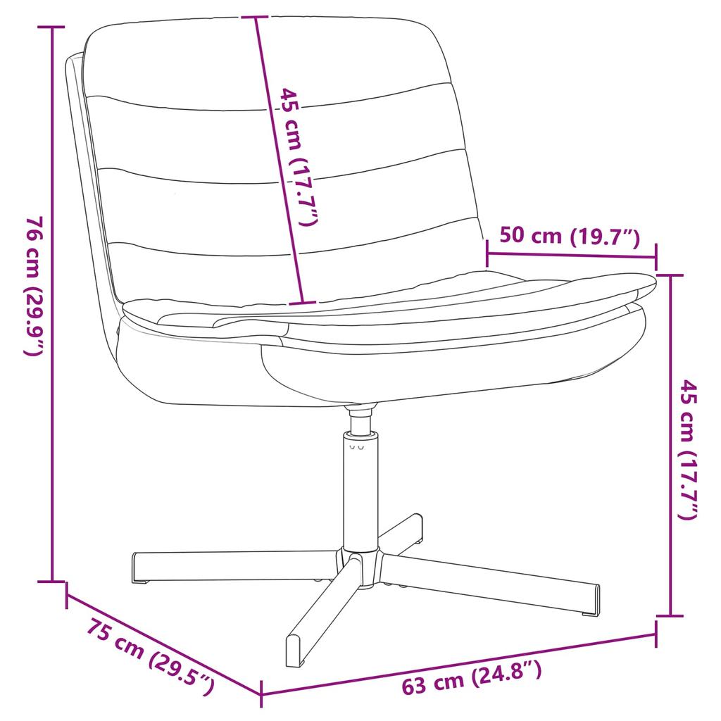 Swivel Chair Light Grey 63 x 75 x 76 cm Fabric