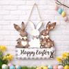 Colorful Easter Door Hanging Decor Reusable Rabbit Door Hanging Wooden Sign Plaque  Photo Props