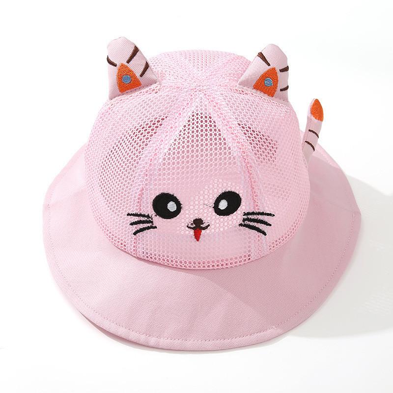 Cartoon Kids Summer Sun Hat With Large Brim And Breathable Polyester For Outdoor Play