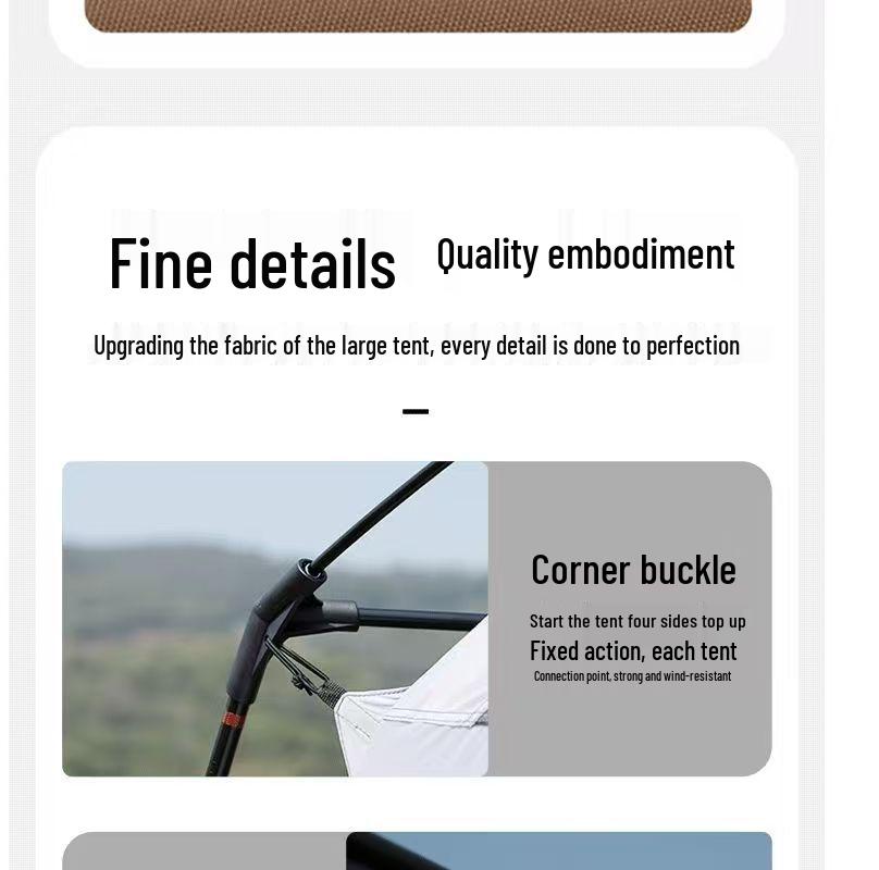 Outdoor Camping Tent: Large, Portable, Sun-Protected, Rainproof, 2 Rooms + Living Area, Fits 8-12 People