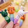 Back To School Season 5pcs Wooden Cartoon Animal Portable Pen Wooden Short Pen/mobile Pen/cartoon Wooden Ballpoint Pen Stationery