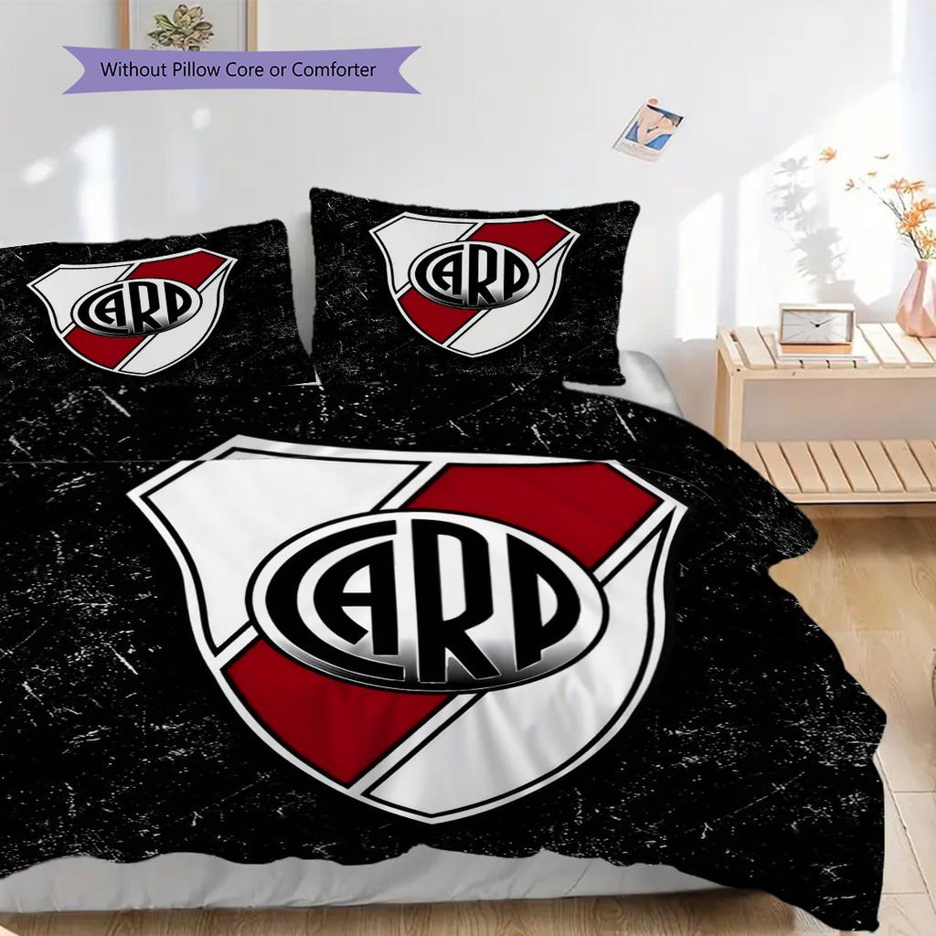 River Plate logo Pattern Bedding Quilt Set Quilt Cover Pillowcase Home Decoration Birthday Gift (1 * duvet cover + 2 * pillowcase, without core)