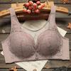 Red Floral Lace Wireless Bra for Women Comfort Support