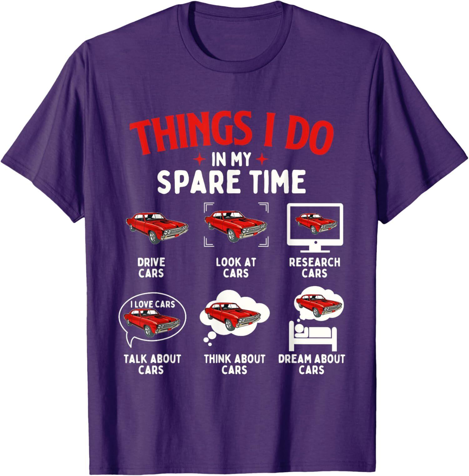 Things I Do In My Spare Time Car Lover Engine T-Shirt S разноцветный