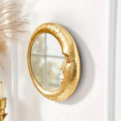 Miroir de Salle de Bain Mural Vintage Années 90 Monté au Mur Miroir Sorcière Lune pour Salle de Bain Accessoire Léger pour la Maison Dortoir Appartement