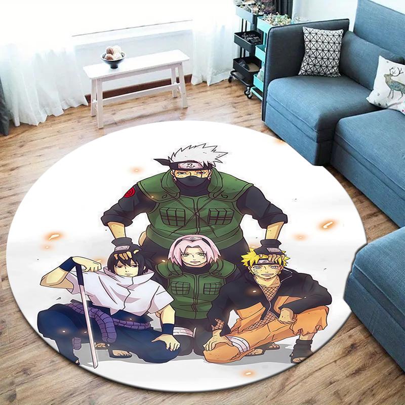 Naruto Round Area Rug Carpet Rug For Living Room Bedroom Sofa Playroom Decor Nonslip Floor Mat