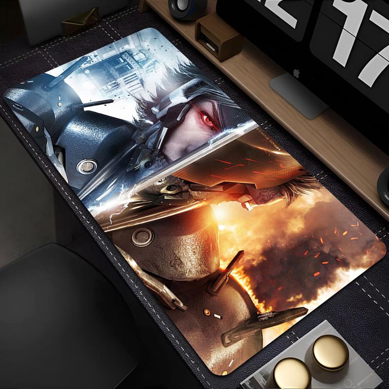 Metal Gear Rising Raiden Large Gamer Mouse Pad Laptop Gaming Accessories Keyboard Mousepad Anime Game Cabinet Table Mat Carpet