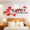 Liebe Rattan Acryl 3D Wandaufkleber Wohnzimmer Schlafzimmer Selbstklebend DIY Tapete Hochzeitszimmer Gestaltung Wanddekor Heimdekoration